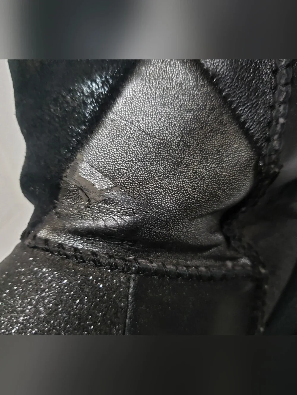 UGG Classic Glitter Black Patchwork Suede Boots Size  6